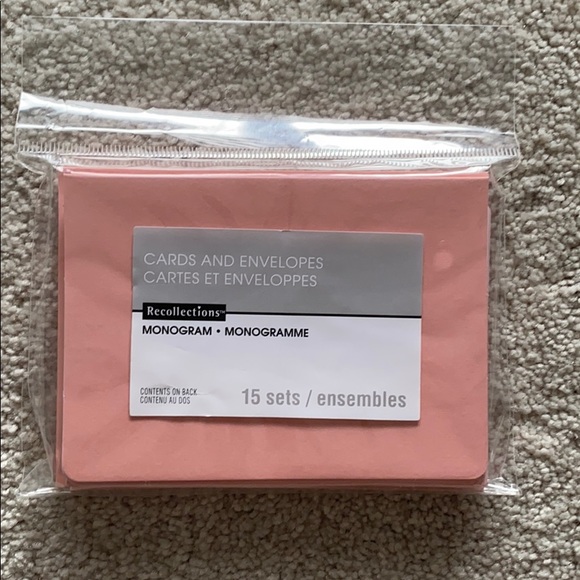Empty cards and envelops in Coral colour